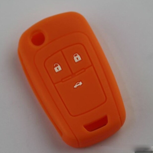 Funda de silicona para llaves de coche, cubierta de mando a distancia para OPEL, VAUXHALL, Astra J, Corsa E, Insignia, Zafira C, Buick Hideo, llave plegable: Orange