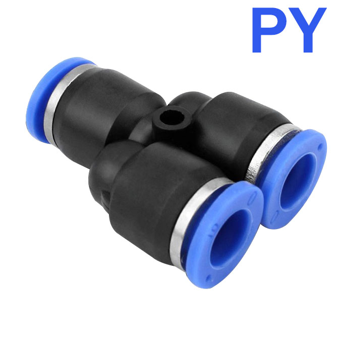 Pneumatiske fittings hurtigkobling luftslange rørforbindelser plast pu py  pe 4mm 6mm 8mm 10mm 12mm stik ind i stikkontakt: Blå / 1/8 "