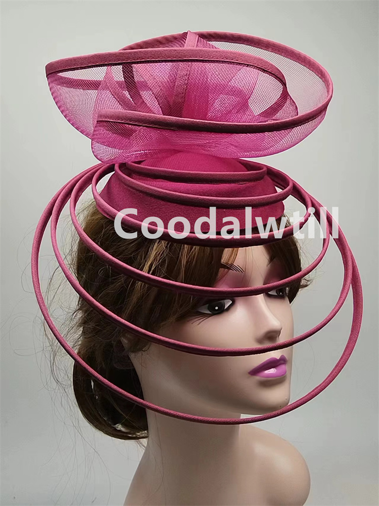 Kirche Fascinator Hütte Hochzeit Gittergewebe Kopfschmuck Frauen Party Bankett Chapeau Deckel Stirnband Damen Party Tee königlich Ascot Bunker Kappen: Wein verrotten