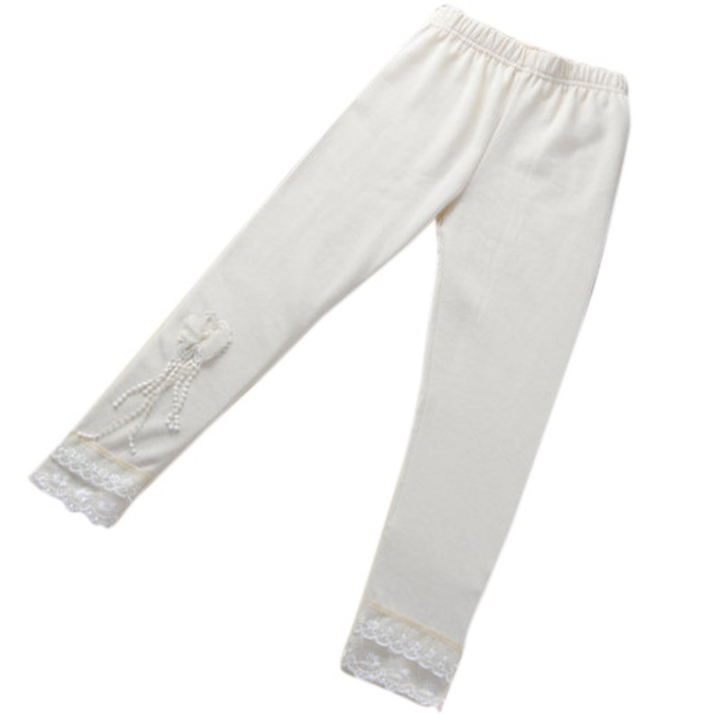 Kids Meisjes Ballet Dans Kant Vlinder Leggings Kinderen Stretch Slim Broek Broek 2-7Y: beige / 5