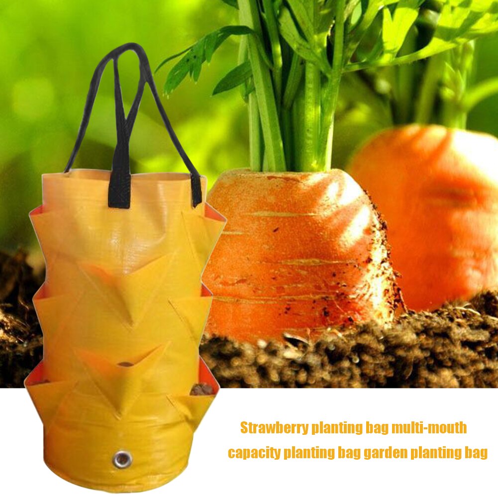 Garden Planting Bags 3 Gallons Strawberry Tomato Reusable Multi-mouth Flower Herb Planter Vegetable Pot Grow Bag