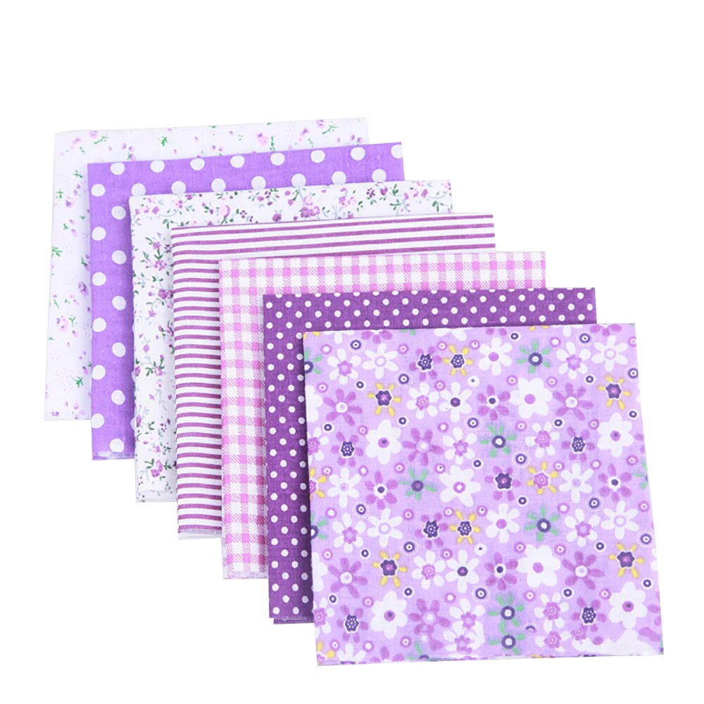 7 unidades/juego de tela de algodón para manualidades, paño liso, estampado Floral, cuadrado, 25x25mm