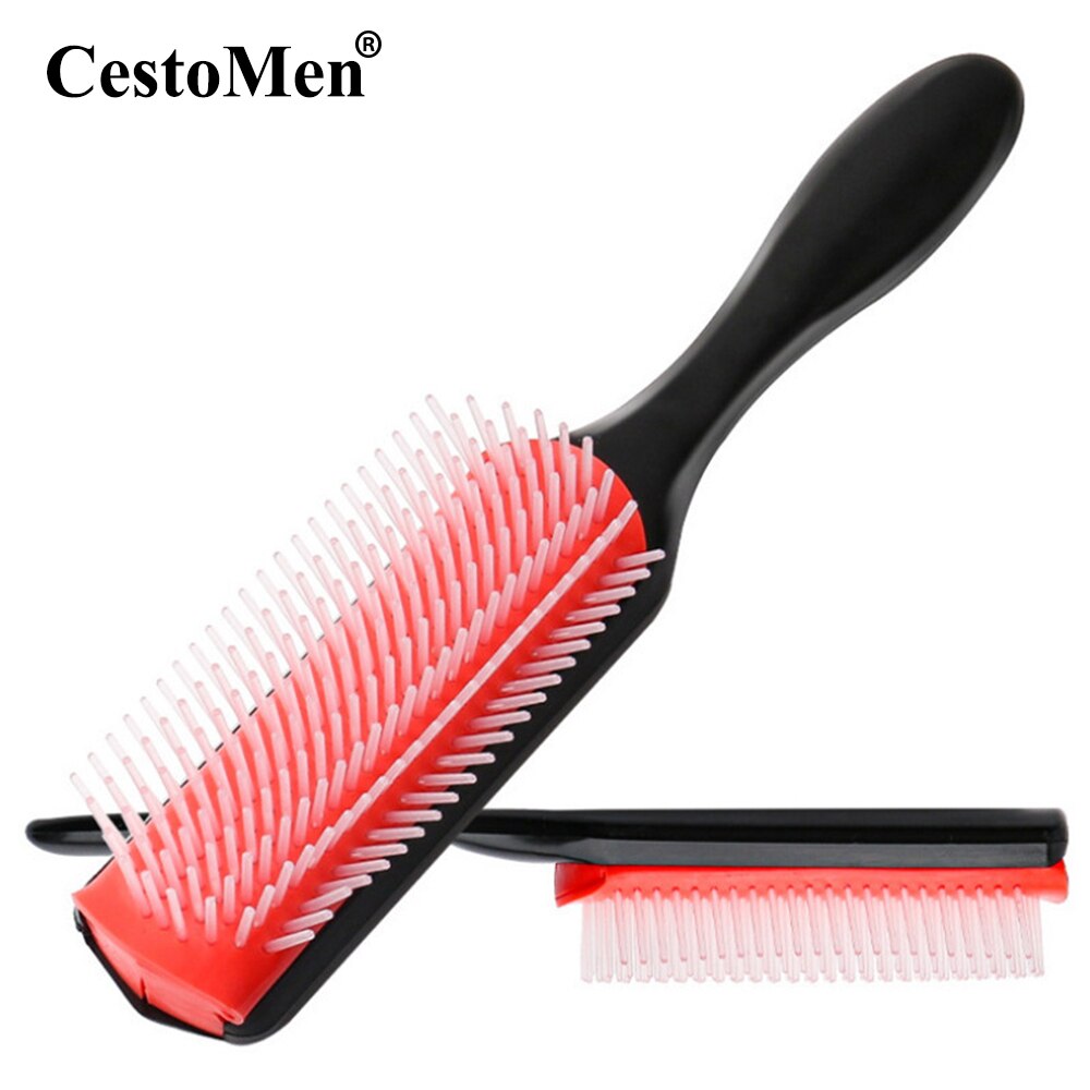 Denman Haar Borstel 9-Rijen Kappers Hoofdhuid Massage Borstel Kam Denman Ontklitter Haarborstel Voor Krullend Nat Haar Vrouwen Styling tool