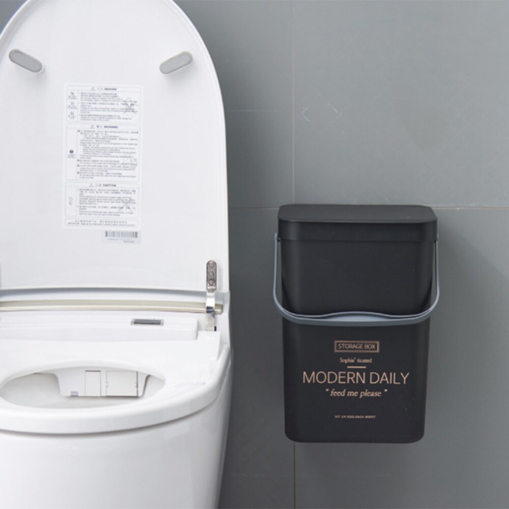 Wall Mounted Trash Can Bathroom Kitchen Waste Bin Living Room Dustbin Toilet Trash Cans Bedroom Garbage Bucket
