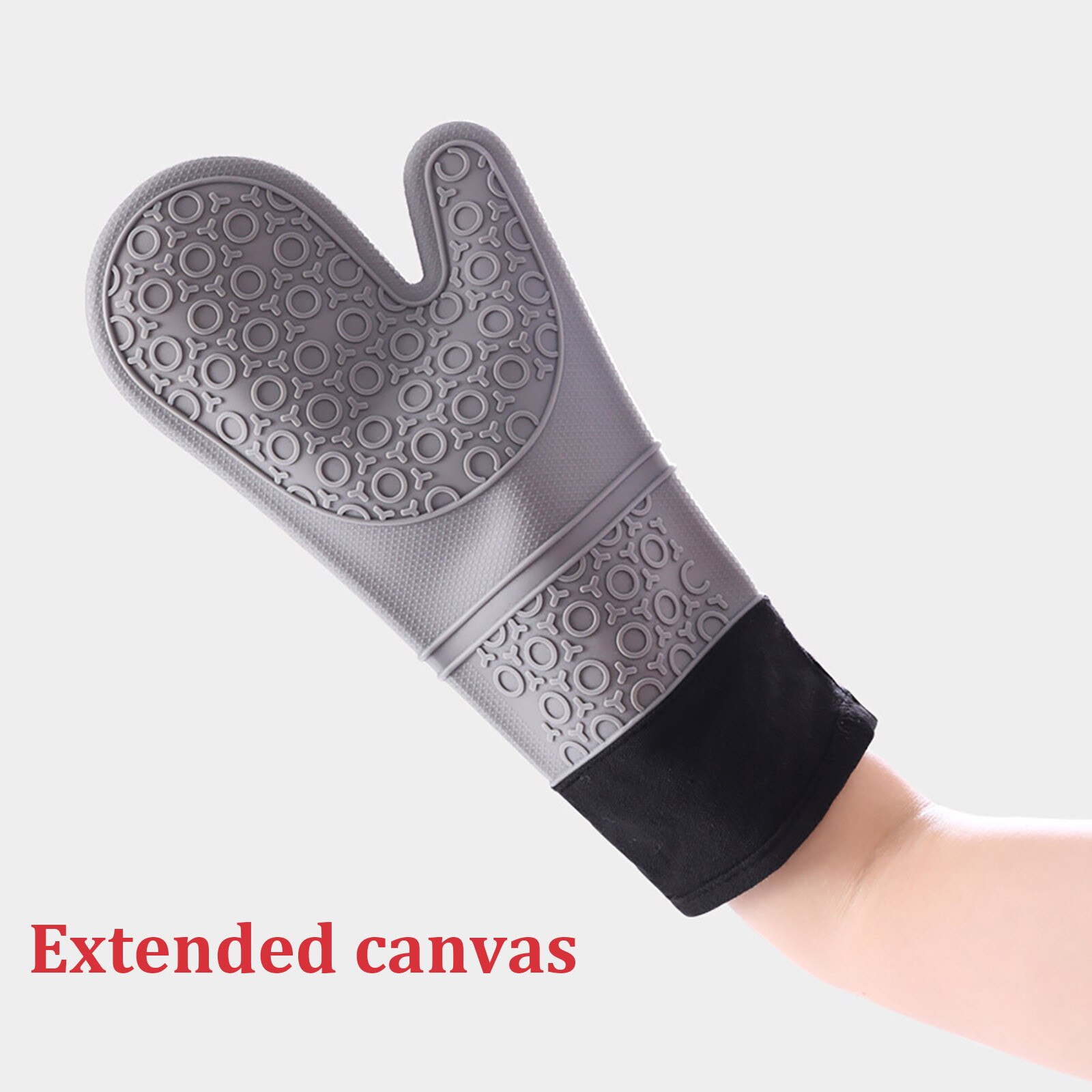 Antislip Siliconen Ovenwant Waterdichte Hittebestendige Keuken Handschoenen Lange Katoenen Bbq Oven Handschoenen Voor Barbecue Koken Bakken