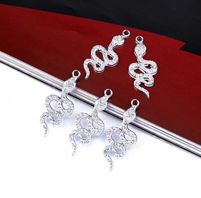 5 Pcs Punk Snake Earring Charms Lichtmetalen Connector Bevindingen Vintage Oor Ketting Hanger Diy Sieraden Accessoire C472