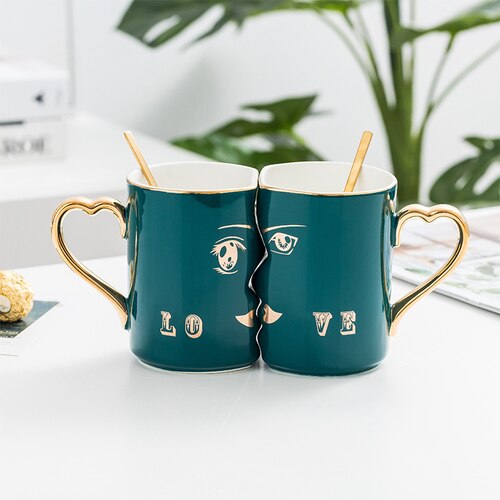 European Luxury Tea Cups and Saucers Set Gold Rim Royal Porcelain Espresso Sups Cup Stand Tazzine Caffe Wedding Cups AC50CU: E