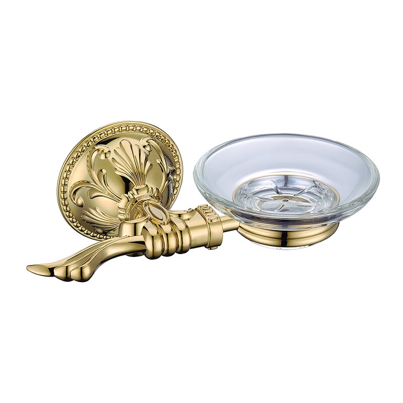 Luxury Gold Bathroom Accessories Set Antique Bathroom Shelves Towel Bar Toilet Paper Holder Cup Soap Holders Toilet Brush Holder: Soap Dish