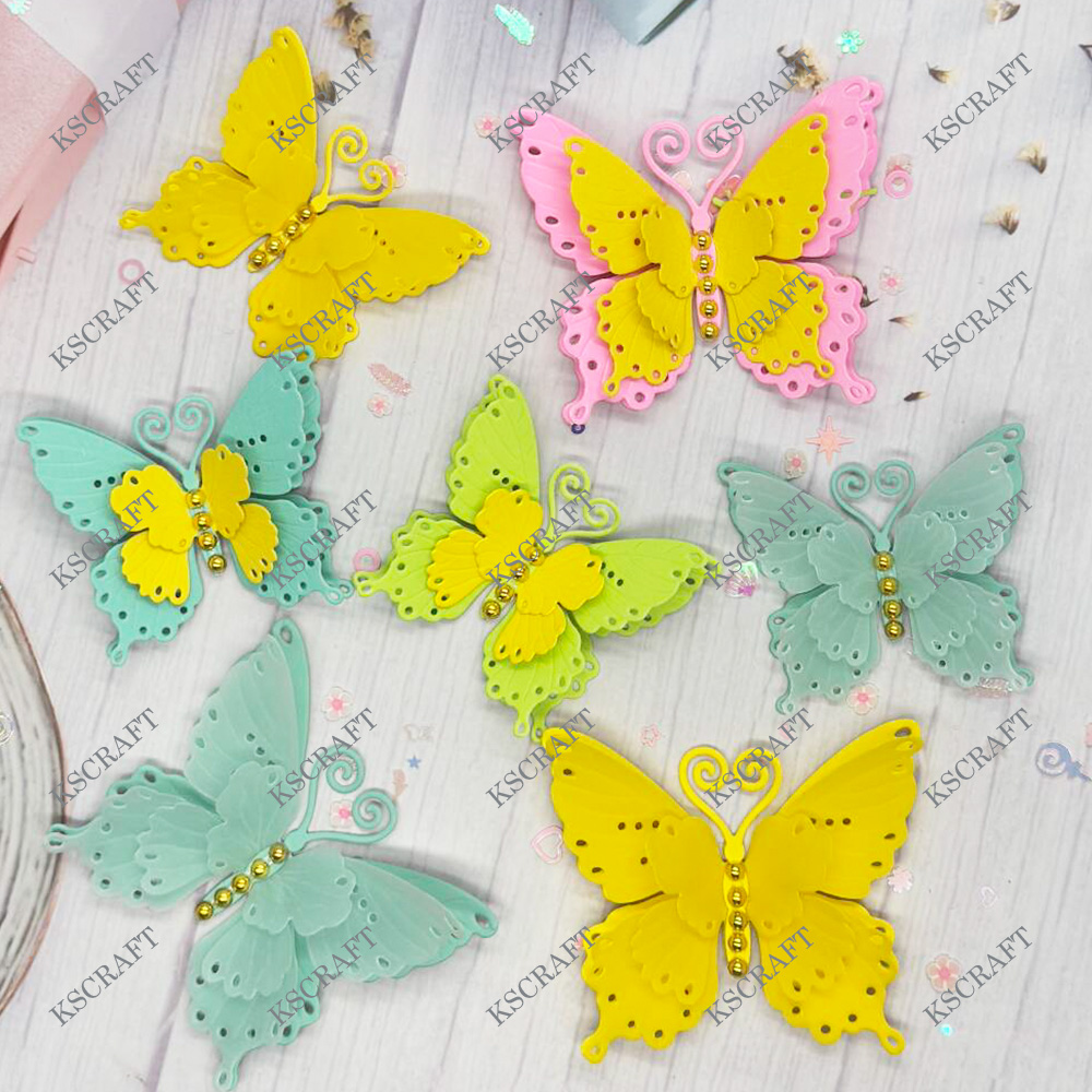 KSCRAFT gelaagde vlinder stansmessen stencils voor DIY scrapbooking decoratieve embossing DIY papieren kaarten: Default Title