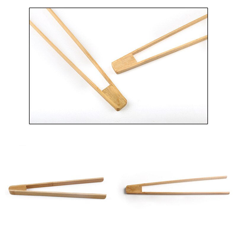 Pinza de cocina de madera para tostadas, utensilios para asar barbacoa, pinzas para ensalada y pan, pinzas para servir postre, pinzas de hielo de azúcar, herramientas para cocinar y hornear