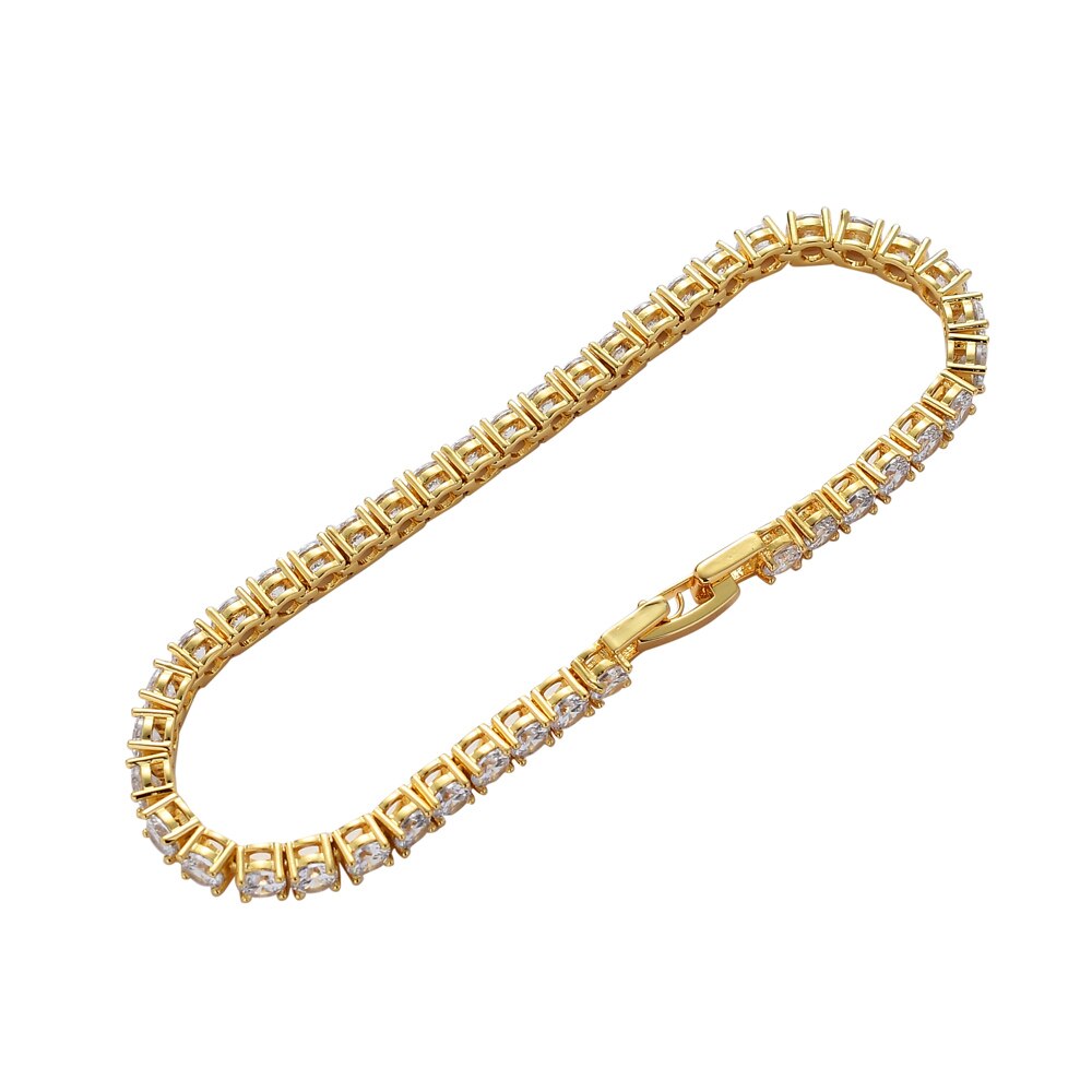 BB106-pulsera de tenis de latón para hombre, joyería de Hip hop, CZ, 3mm, 4mm, 5mm
