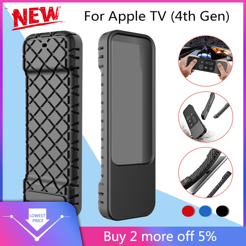 Voor Apple TV (4th Gen) siri Afstandsbediening Anti Slip Siliconen Case Cover Huid Afstandsbediening Protector voor tv afstandsbediening