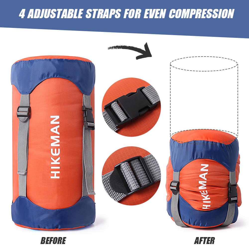 HIKEMAN Compression Sack Sleeping Bag Stuff Sack Water-Resistant &amp; Ultralight Outdoor Storage Bag for Camping Hiking Backpacking