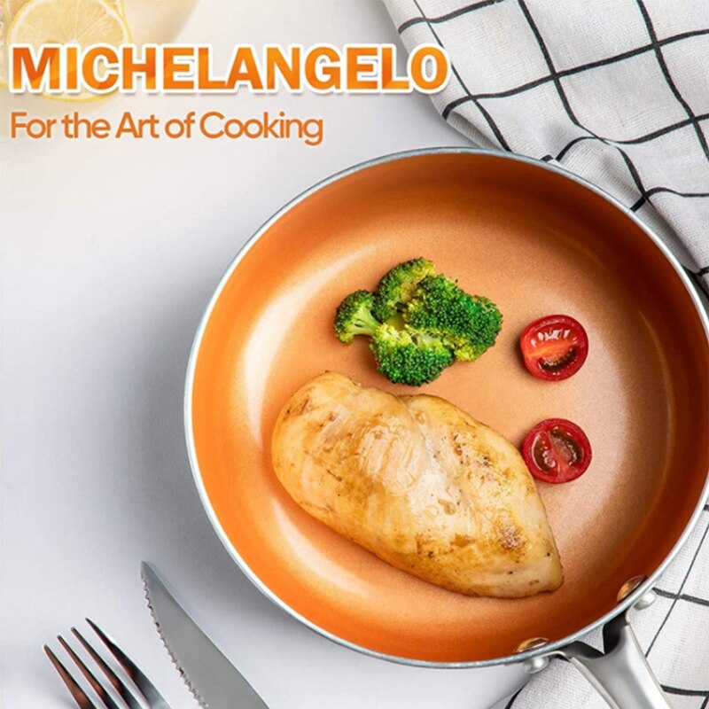 Copper Frying Pan Nonstick, 11 Inch Frying Pan with Ultra Nonstick Titanium Coating, Nonstick Copper Skillet 11 Inch