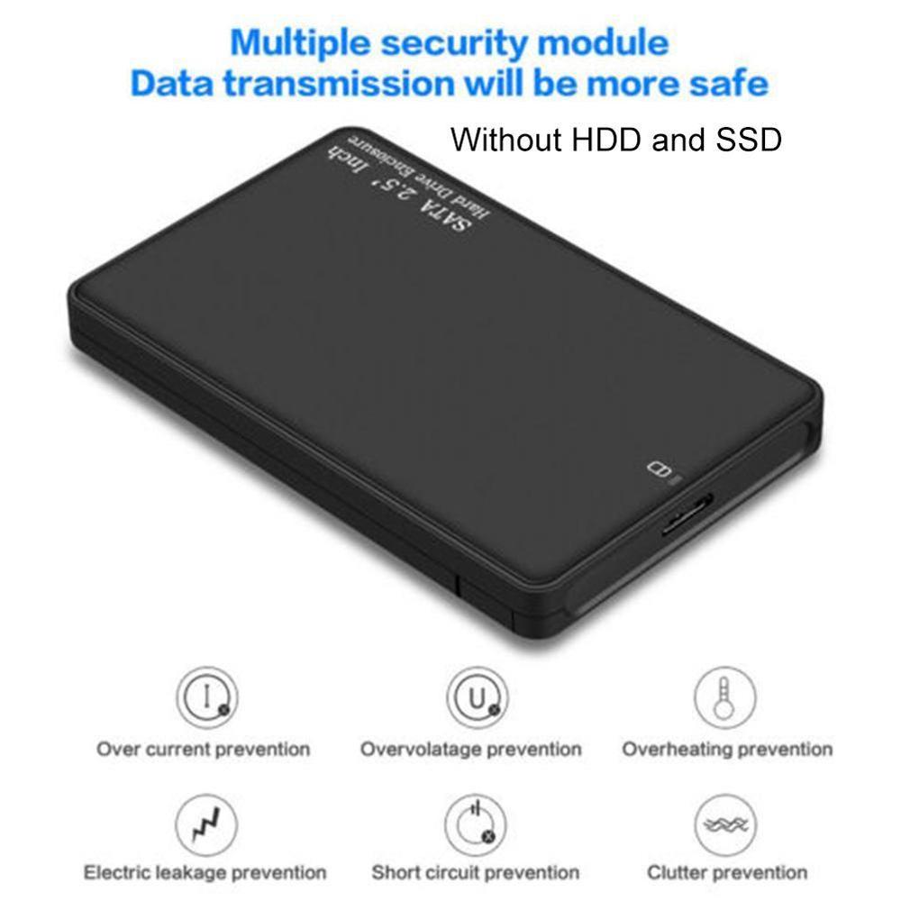 2,5 zoll USB 3,0 Sata Hd Box Hdd Drive Externe Hdd Gehäuse Schwarz Fall Werkzeug Freies 5 Gbps Unterstützung Uasp für SSD/ 2TB Festplatte