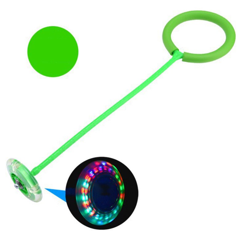 Pelota de salto con cuerda y luz LED intermitente para niños, Juguete deportivo para el aire libre, entrenamiento de reacción: Green