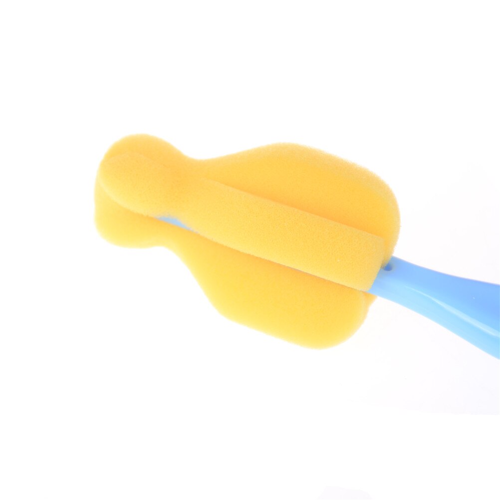 360 Degree Rotating Sponge yellow Baby Nipple Brush Babies Teat Cleaning Feeding Bottle Brushes Infant Pacifier Cleaner 2 Pcs