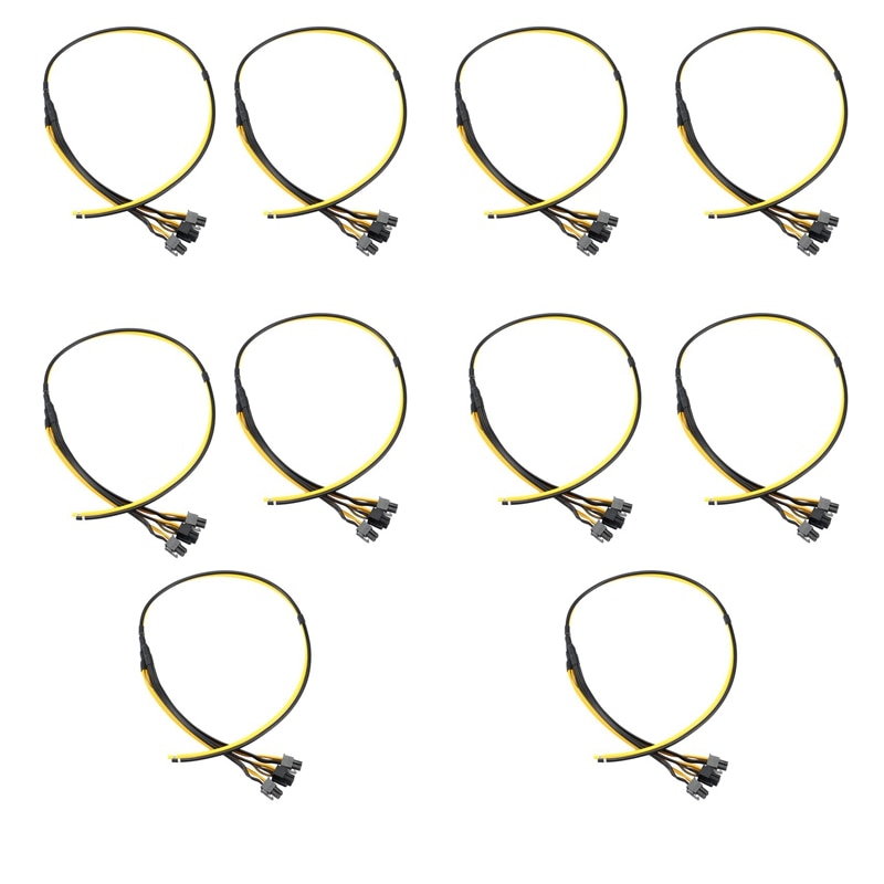10Pcs S7/S9 Triple 3X Pci-E Pcie Pci Express 6Pin Grafische Kaart Splitter Power Cable Voor Btc mijnwerker Machine 12AWG + 18AWG: Default Title