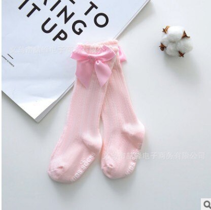 Kinder mädchen nette socken Knie socken Hohe Bogen Knoten Prinzessin Socken Baby Socken Lange Rohr Booties Vertikale Gestreiften sokken meias 0-4Y: 3 / 2-4T