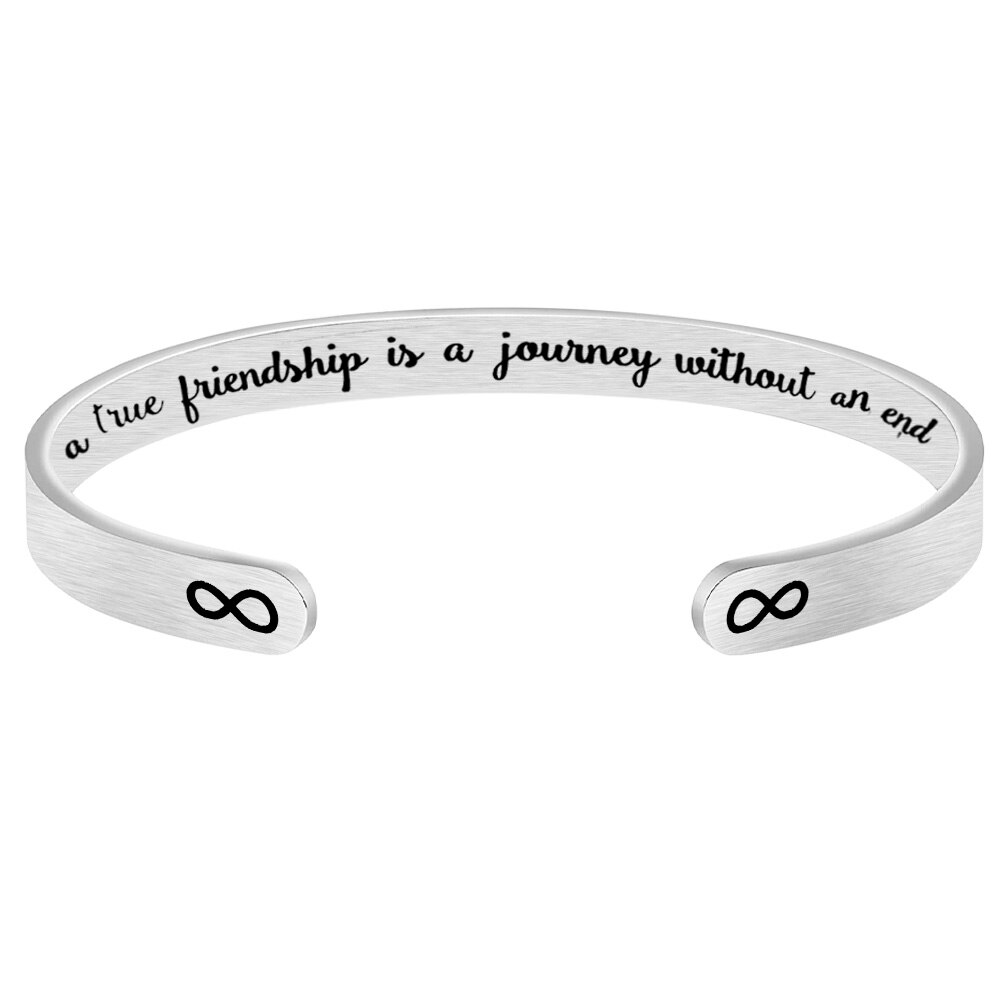 Brazalete de acero inoxidable para mujer, pulsera inspiradora, joyería