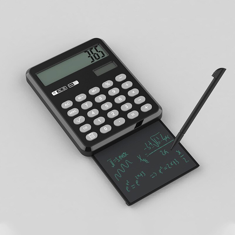 Handwriting Board Calculator Pull-out 12-digit Solar Calculator Dual Power Supply Compact Portable Large-screen Calculator