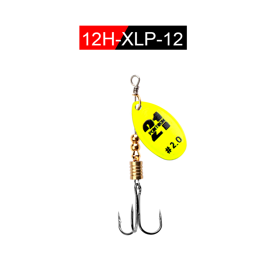 VIS KONING 1PCS 6.0CM 6.5CM Spinner Lepel Vissen Lokken Spinner Aas Lepel Vissen Bass Lokken met Dreg Visgerei: 10 / Licht Groen