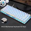 Gaming Keyboard AK33 Mechanical Keyboard Blue Black Switch 82-Keys Backlit Wired Computer Keyboards Gamer for PC Laptop Games: C