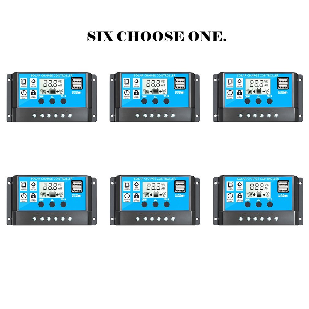Intelligent Solar Charge Controller PWM Controller Regulator With Dual USB LCD Display Solar Panel Battery Controller