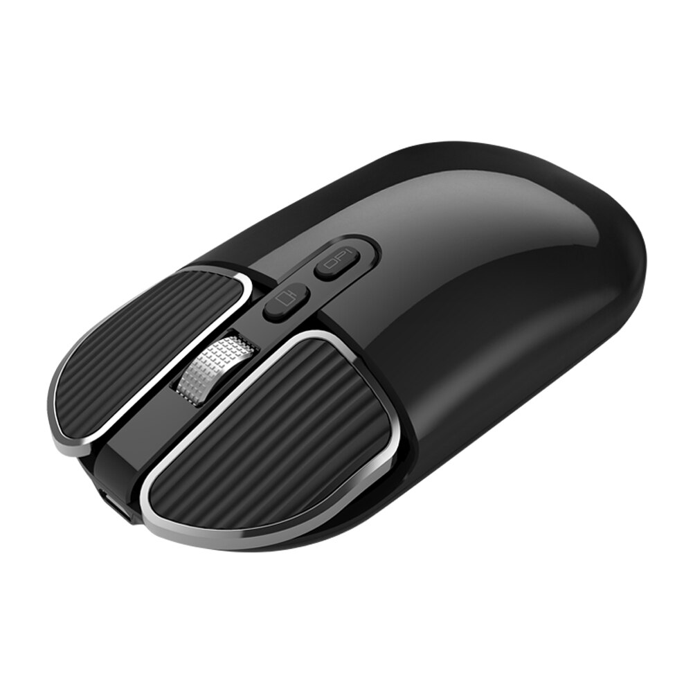 Office notebook möss pro gamer slim 2.4 ghz bluetooth mus laddningsbar 1600 dpi justerbara trådlösa möss: Svart