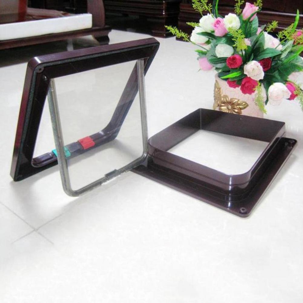 Pet Flap ABS Quiet Pet Cats Door Flap for Cats Brown Pet Locking Cover Doorway