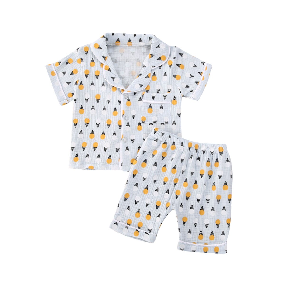 1-6t zomer peutermeisjesjongens katoenen linnen comfortabele korte mouwen tops shorts sets pyjama outfit nachtkleding: A / 4t