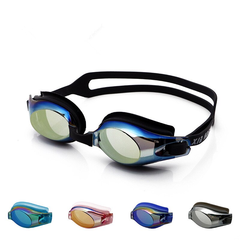 5 kleuren Professionele Zwemmen Bril Electroplated Anti-fog UV Bescherming Zwembril Duiken Eyewear