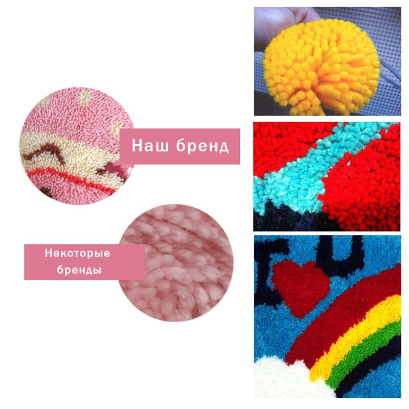 Klink Haak Tapijt Kits Rood Kussen Tapijt Cover Vloermat Rood Blad Naaien Handwerken Voor Volwassenen Kids