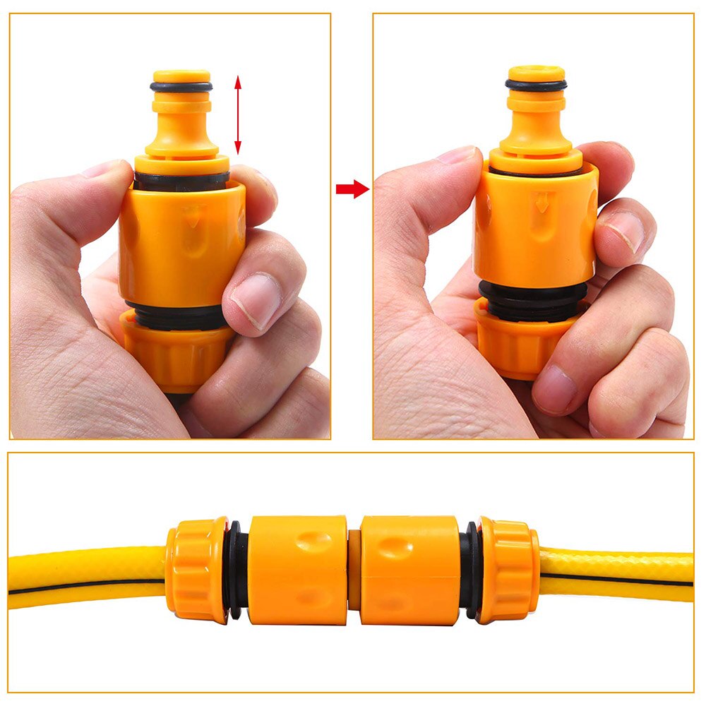 6 Pcs Tuin Quick Slang Connector 1/2 "End Dubbele Mannelijke Koppeling Joint Adapter Extender Set Voor Slang Buis