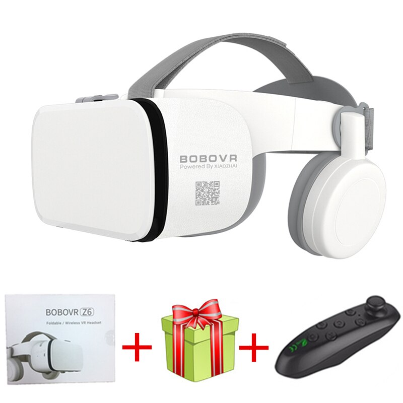 Bobo Vr Z6 Vr Bril Draadloze Bluetooth Vr Headset Android Ios Remote Reality Vr 3D Kartonnen Bril 4.7 -6.2 Inch: Bundle 2