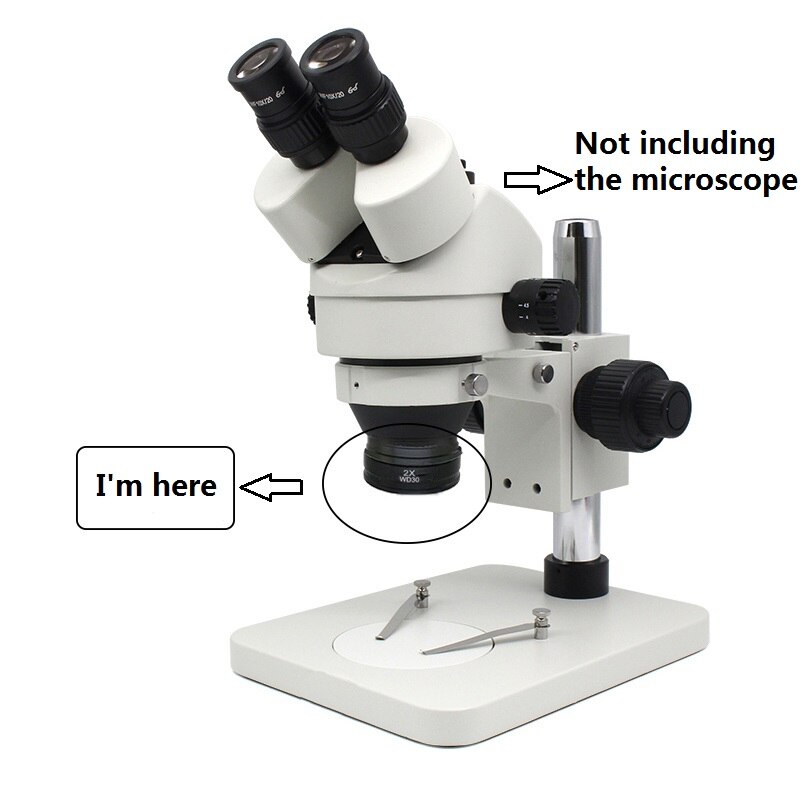 0,5x 2X lentille Barlow objectif Microscope objectif auxiliaire objectif filetage de montage 42mm 48mm 50mm 52mm Distance de travail 30/160mm