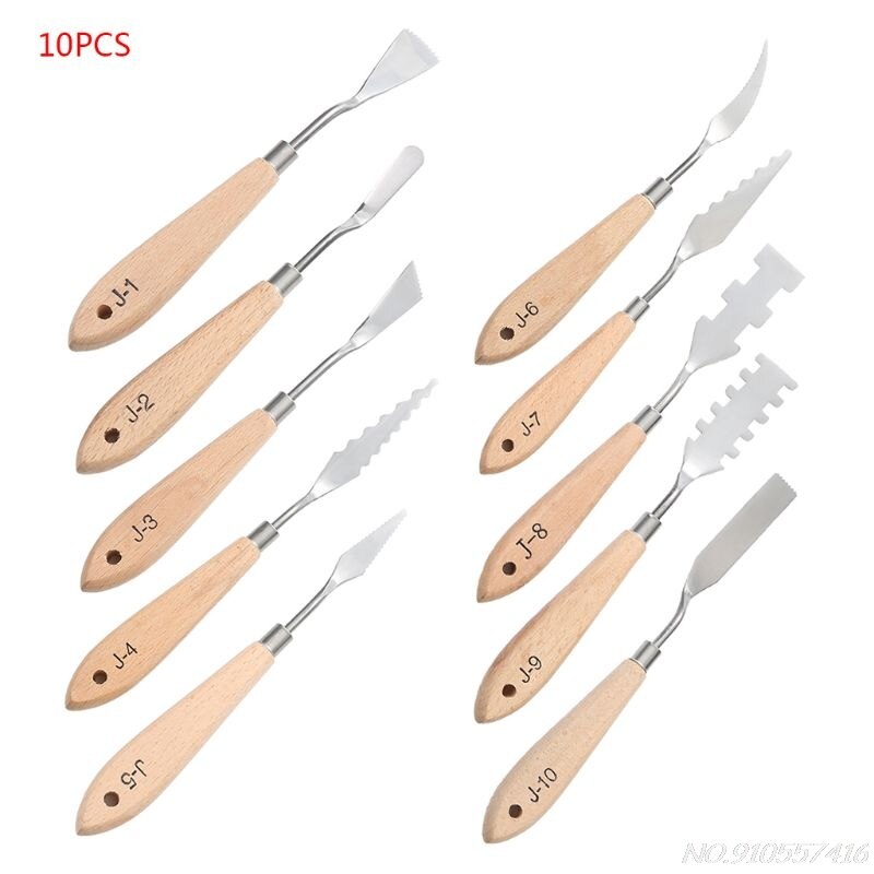 10pcs Stainless Steel Palette Scraper Paint Knives Blade for Artist Oil Acrylic Painting N20 20