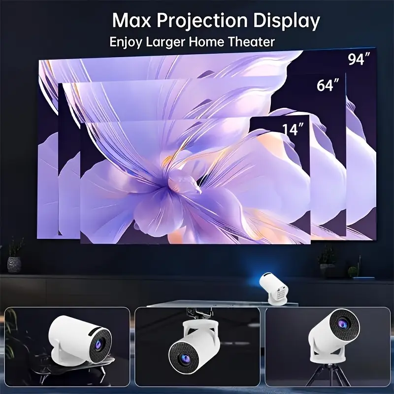 Proiettore intelligente ad alta definizione, compatto e portatile, compatibile con una varietà di dispositivi, adatto per uso home theater/ufficio