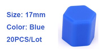 20pcs 17mm Decorative Silicone Car Bolt Caps Wheel Nuts Covers Practical Antirust Hub Screw Cap Protector for Car Accessories: Blue
