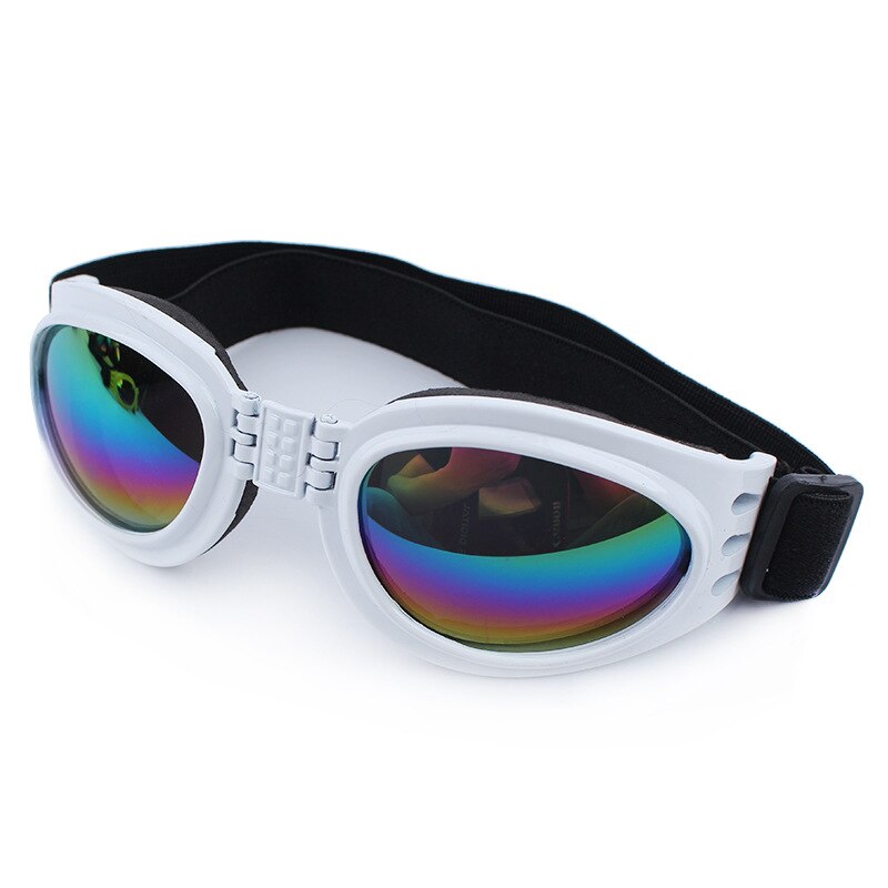 5 Kleuren Opvouwbare Hond Bril Medium Grote Hond Huisdier Bril Huisdier Eyewear Waterdichte Hond Bescherming Goggles Uv Zonnebril: white