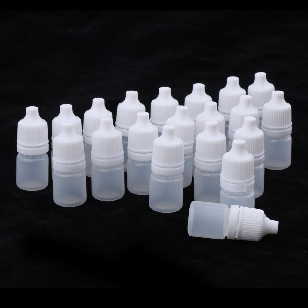 20 stk tomme øyedråper makeup kosmetiske reiseflasker plastbeholdere 3ml