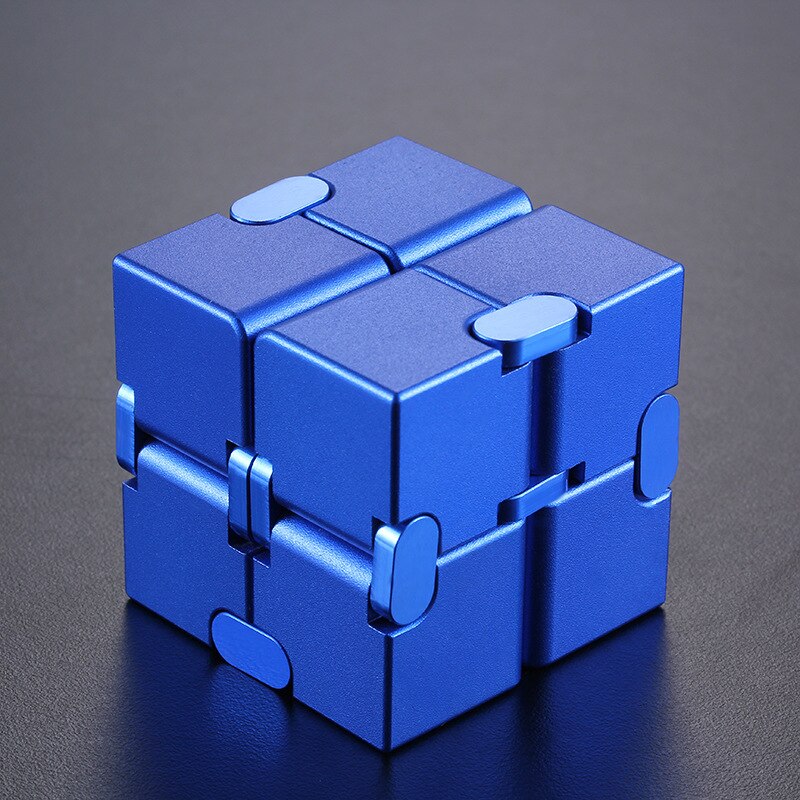 Metall Unendlichkeit Cube Finger EDC Angst Stress Relief Magie Würfel Blöcke Kinder Kinder Lustige Hand Spiel Vier Ecke Labyrinth Spielzeug: Blue SJ