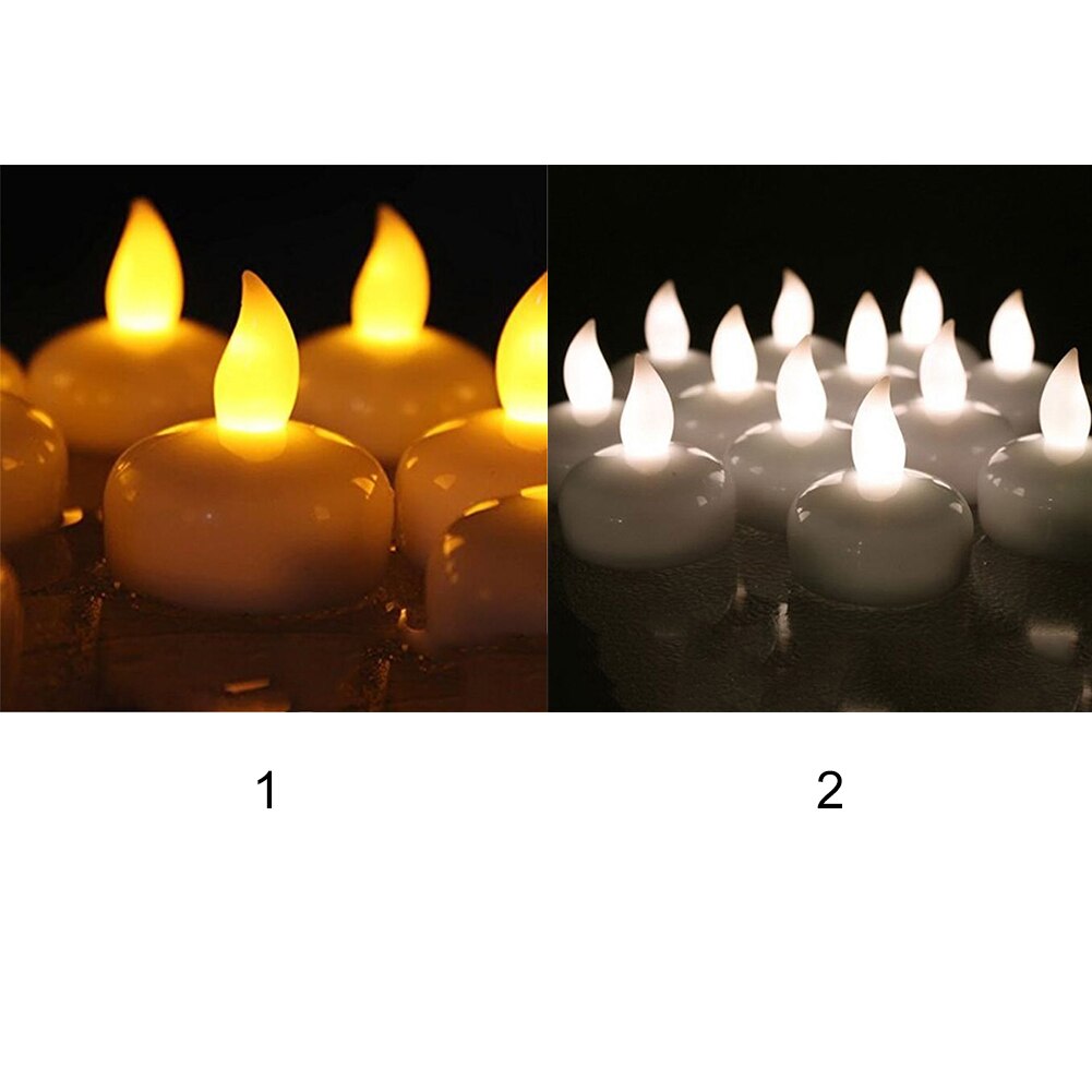 12pcs Battery Operated Float On Water Floating Home Decor Led Candle Lamp Flickering Tea Light For Wedding Party Waterproof
