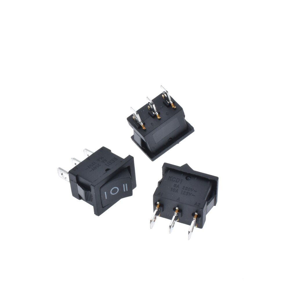 100pcs x AC 3A/250V 3 Pin SPDT ON-OFF-ON 3 Position Boat Rocker Switch 10*15mm