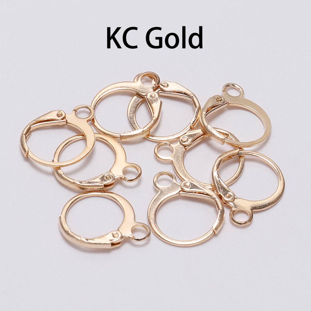 20 Stks/partij 14*12Mm Goud Brons Franse Lever Earring Haken Draad Instellingen Base Hoops Oorbellen Voor Diy Sieraden maken Leveranties: KC Gold