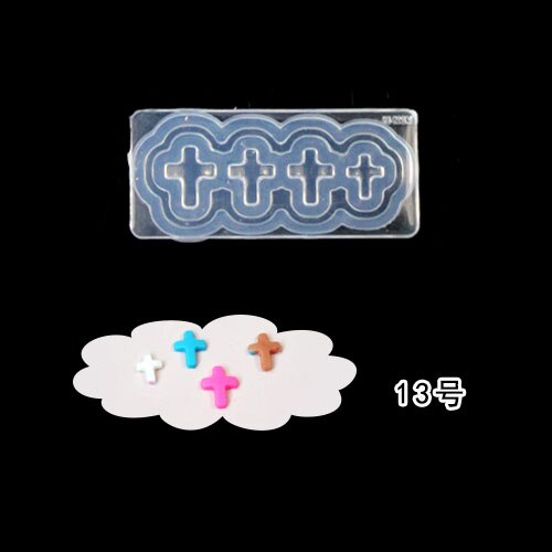 1 stks/partij 3D decortive Acryl Nail Art Mold Tips Decor DIY Verschillende Stijlen Transparant: 13