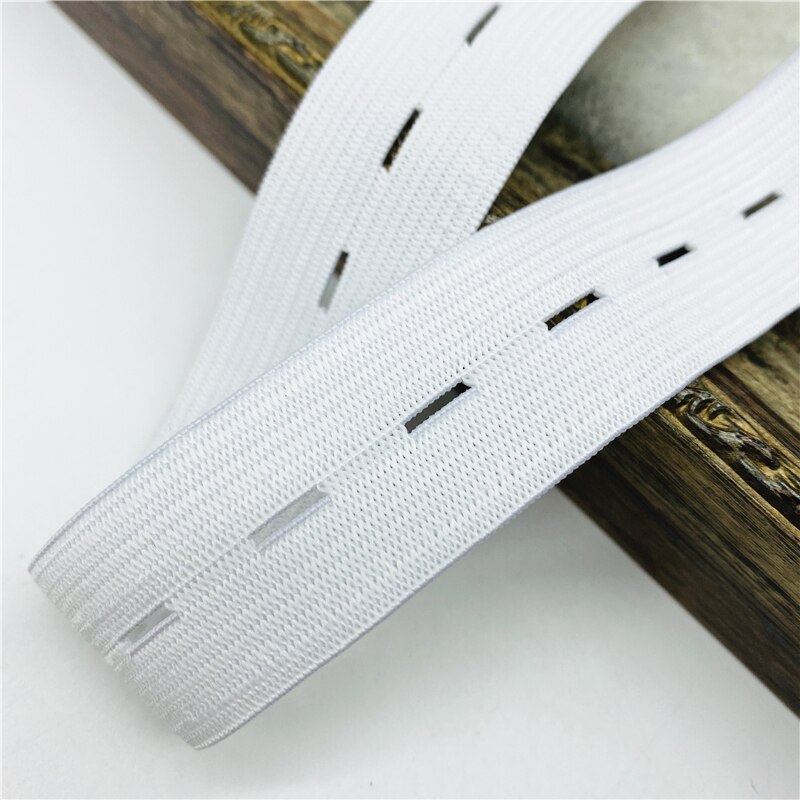 15/20/25/30Mm 2 Meter Elastische Band Knop Hole Knit Lint Voor Fiat Rubber Band taille Band Stretch Touw Diy Naaien Accessoires