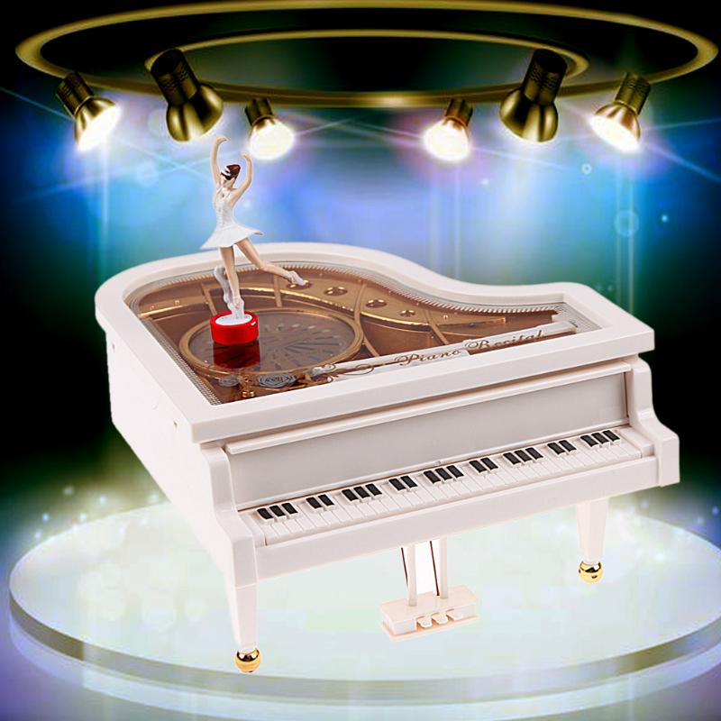 Clockwork Type Music Box Rotary Classical Ballerina Girl On The Piano Model Music Box Birthday Wedding Love Home Decoration