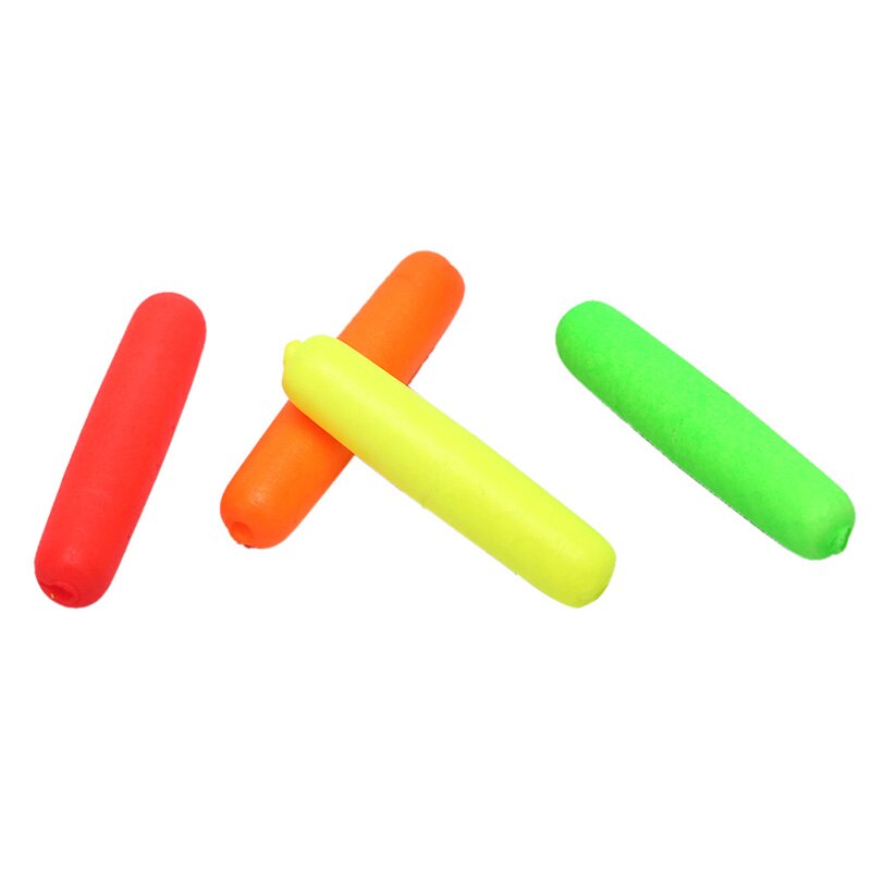 10pcs Small Foam Cylinder Rig Float Fishing Float Tip Visual Beans Red Orange Yellow Green Stops Terminal Accessories