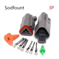 Kit de 10 conectores Deutsch DT 2/3/4/6/8/12 pines Kit de conector de cable eléctrico resistente al agua 22-16AWG motor/caja de cambios eléctrica resistente al agua: 3P